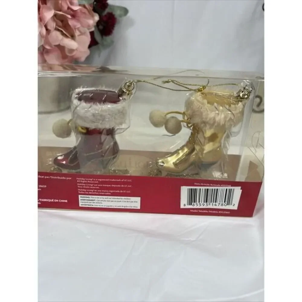 Holiday Living‎ Santa Glass Blown Ice Skates